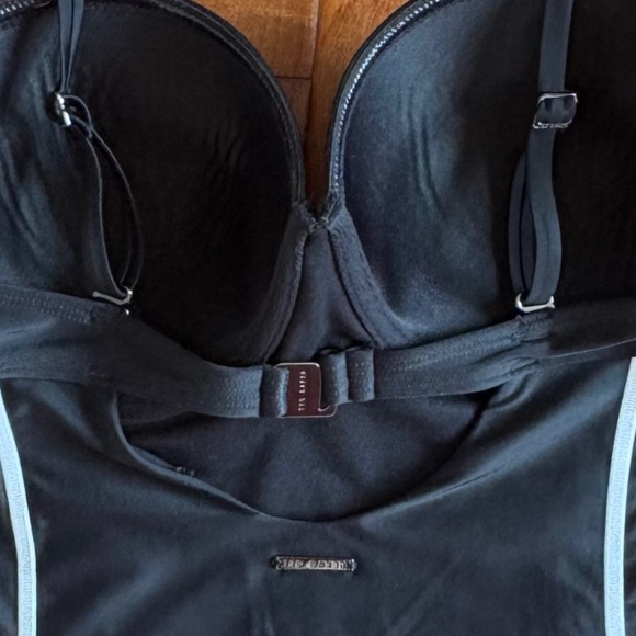 Ted Baker London Tani Panel One-Piece Swimsuit Black/White - Picture 10 of 15